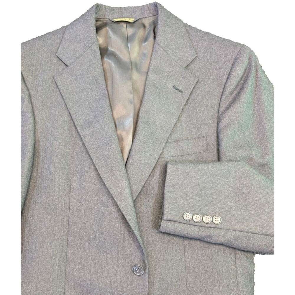 VTG Palm Beach Mens 38R (38x30) Blazer Sport Coat Regular Gray 100% Wool Jacket